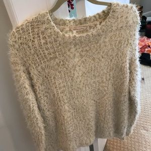 Eyelash gold thread sweater